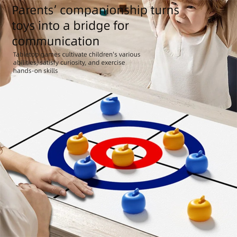 Party Games Adults Indoor - Mini Tabletop Curling Game Portable Desktop