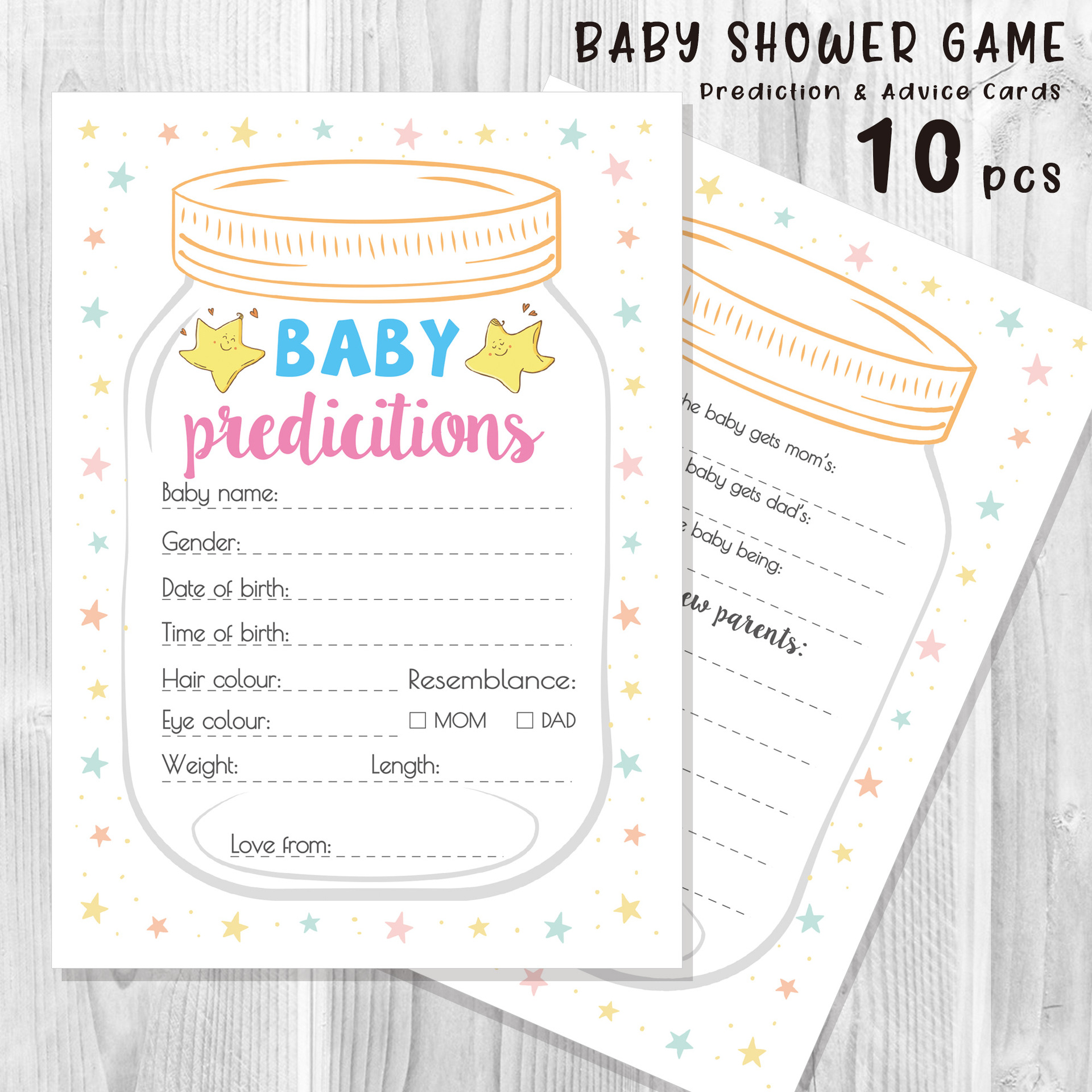 Party Games Group For Adults - 10pcs Gender Reveal Baby Shower Games
