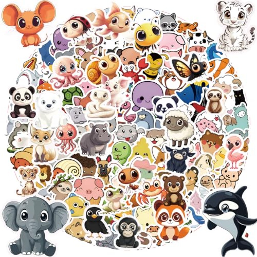 Party Games Youth - Non-Repeating Cate Theme Stickers, Vinyl Waterproof
