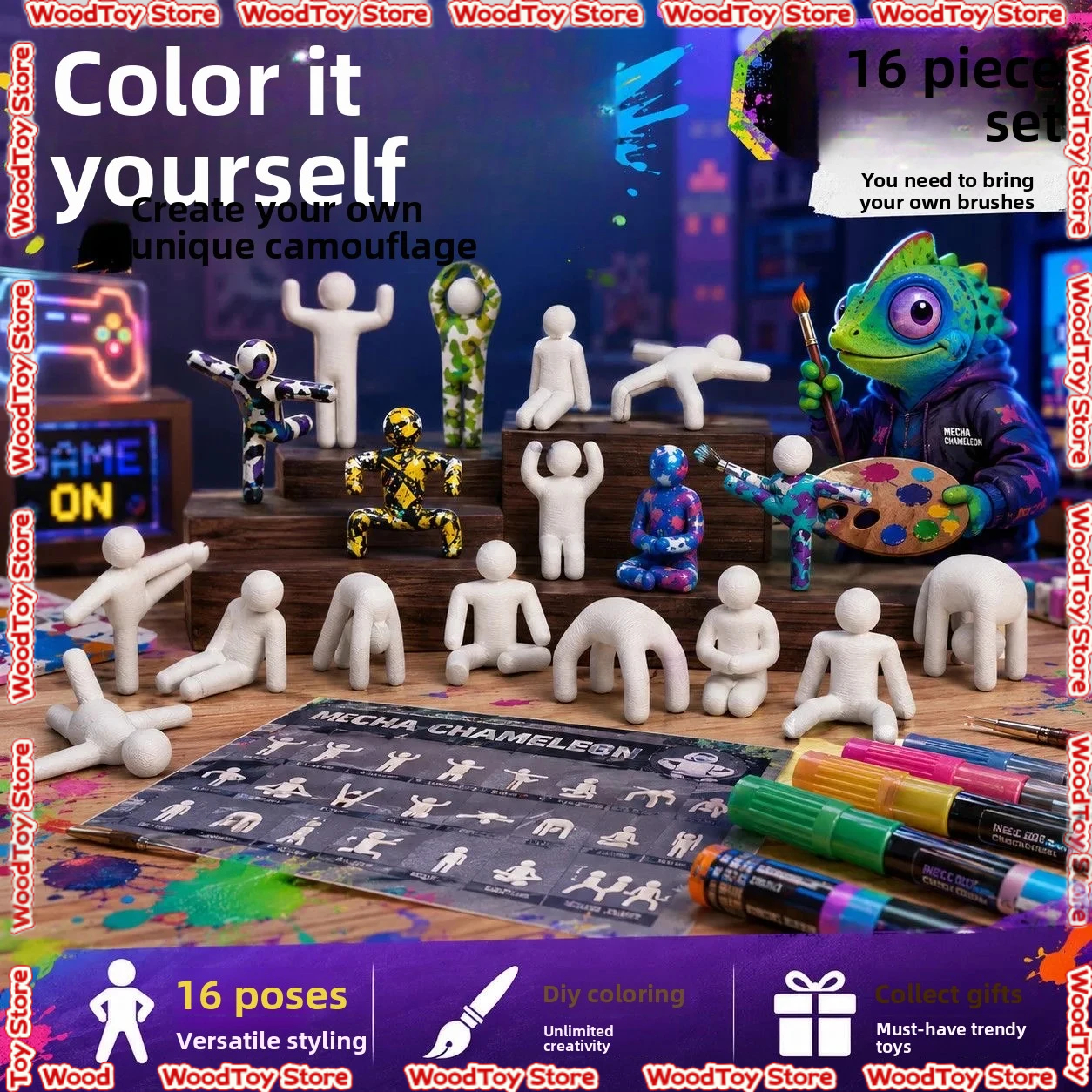 Party Games Steam - 16 Poses Meccha Chameleon Party Figure