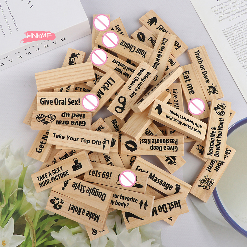 Party Games Couple - 48Pcs Deluxe Wooden Building Blocks Set