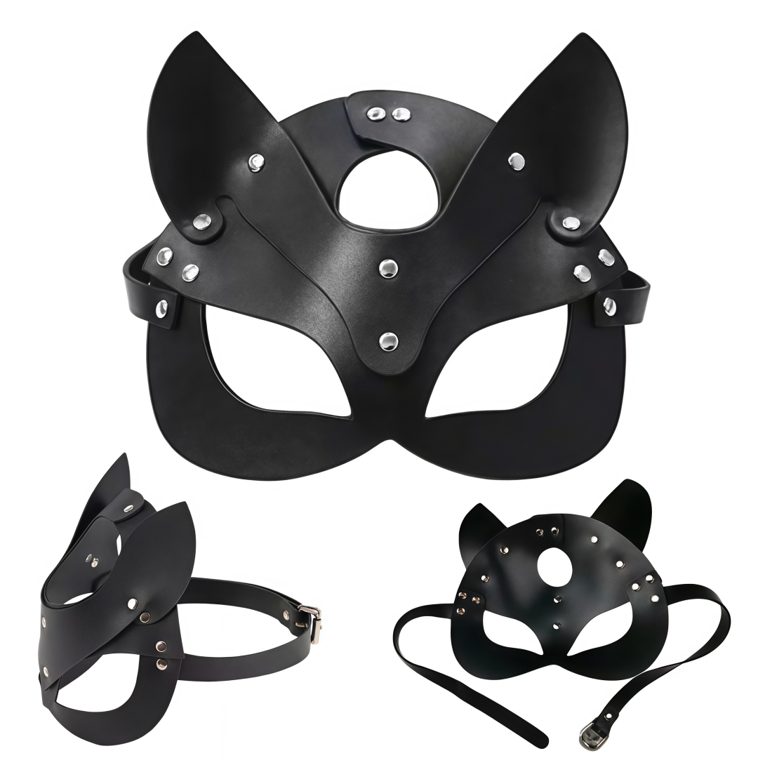 Party Games Couple - Gothic Catwoman Half Face Mask PU
