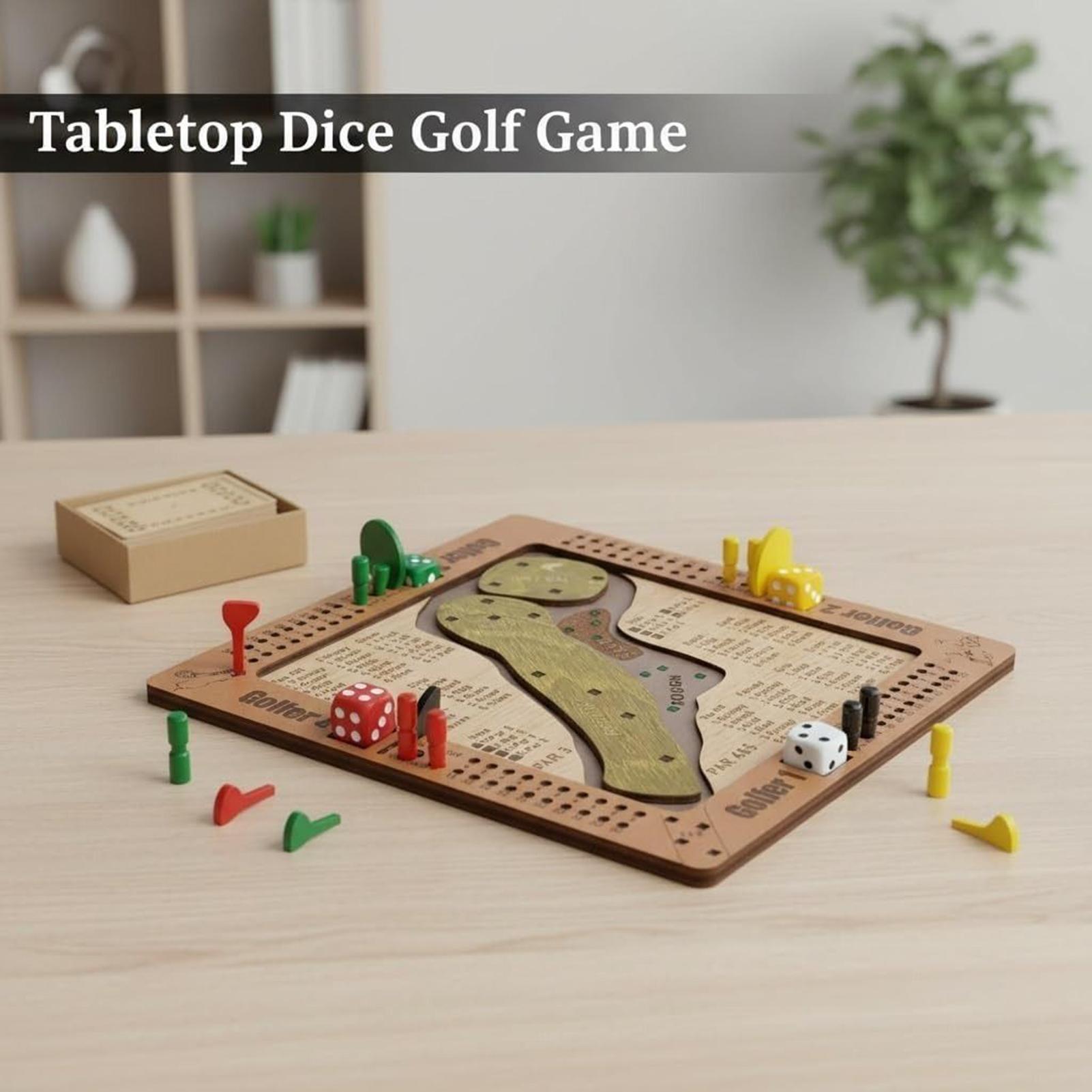 Golf Dice Game Wooden Challeng - Party Games Adults Indoor 评论和价格