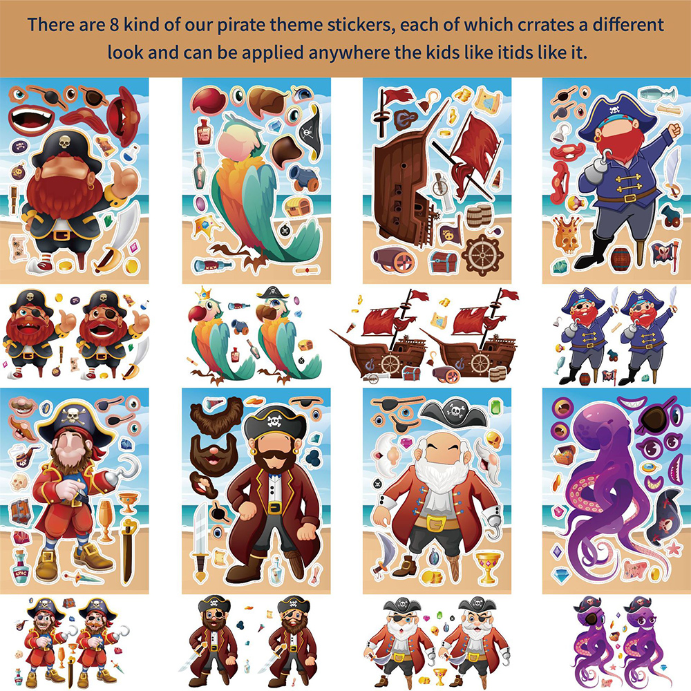 8/16Sheets Cool Pirate Ship Pu - Party Games Instagram 评论和价格