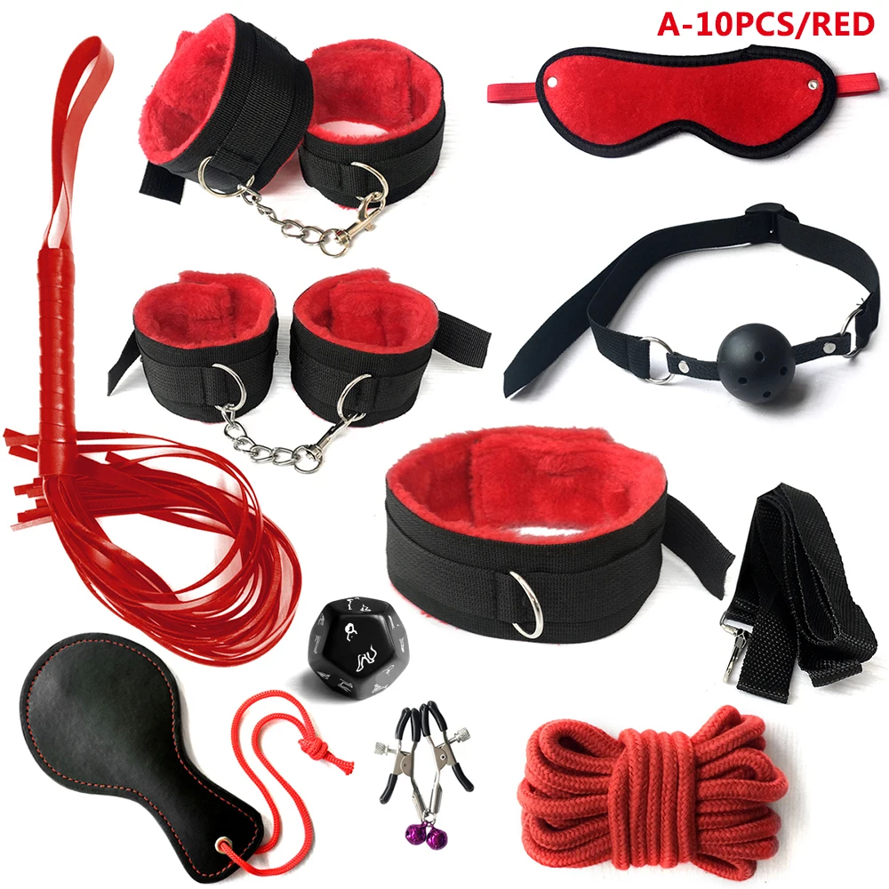 Leather BDSM Kit Handcuffs Sex - Party Games Couple 评论和价格