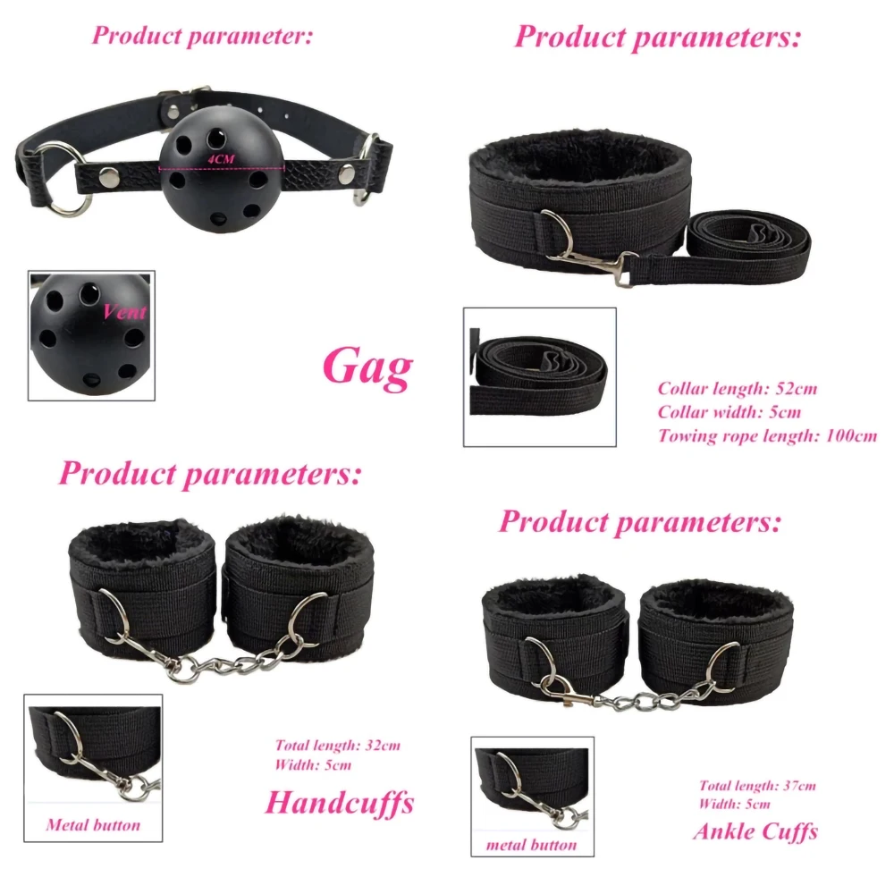 Leather BDSM Kit Handcuffs Sex - Party Games Couple 评论和价格