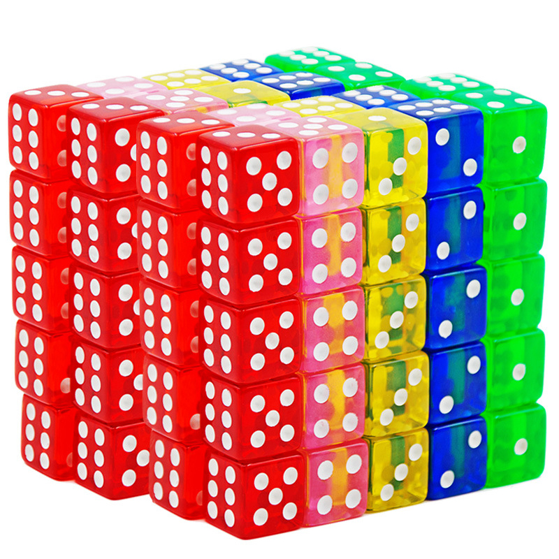 10PCS Transparent Colored Dice - Party Games Juegos De Mesa 评论和价格