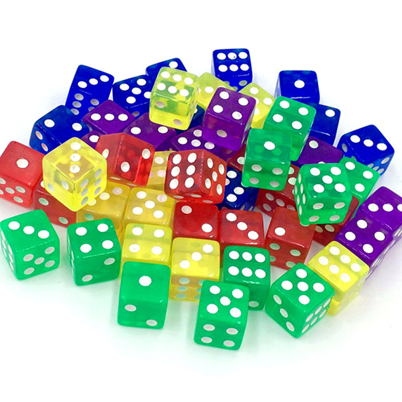 10PCS Transparent Colored Dice - Party Games Juegos De Mesa 评论和价格