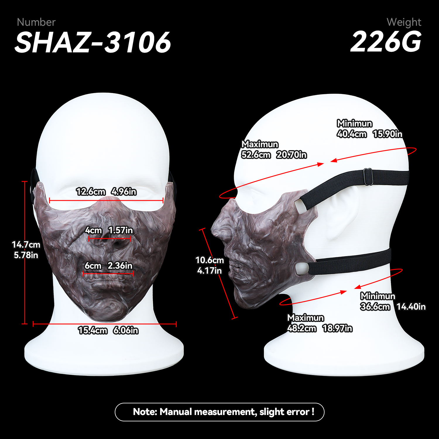 SHAZ Scary Zombie Face Mask, C - Zombie Party Games For Adults 评论和价格