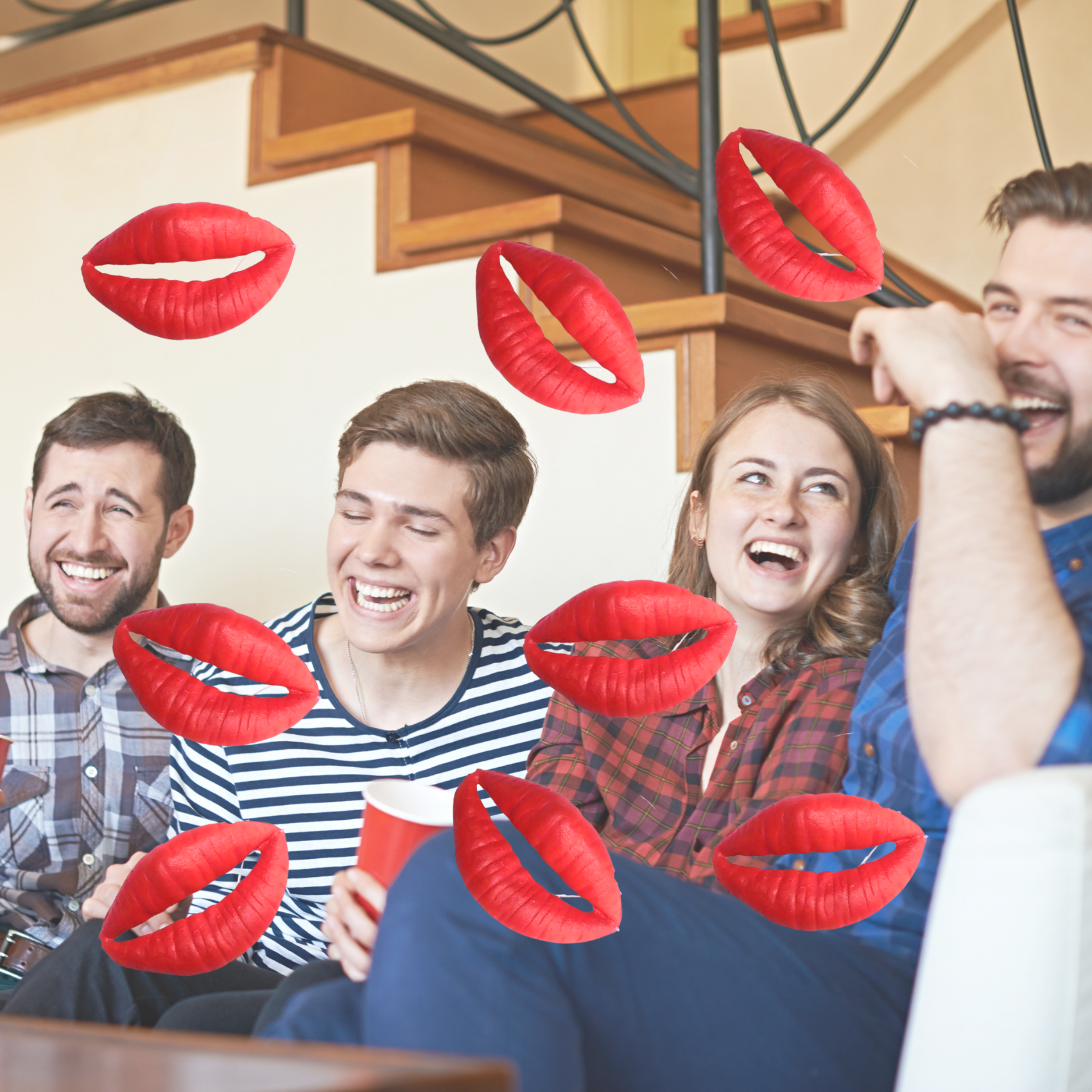 4pcs lips props, wedding game  - Party Games Adults Indoor 评论和价格