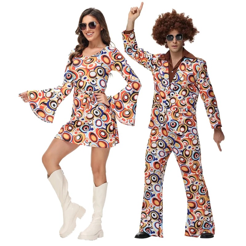 Men Women Retro 70s 80s Hippie - Party Games Couple 评论和价格